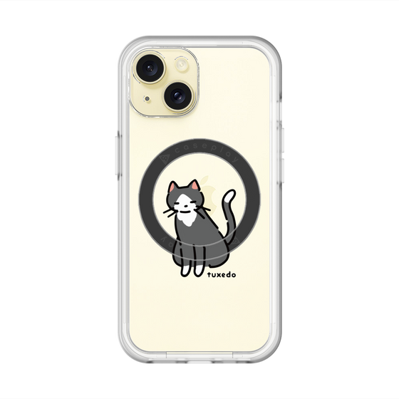 スリムプロテクションプレミアムケース with MagSafe［ オリジナル - CASEPLAYネコ - tuxedo ］