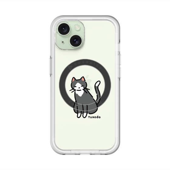 スリムプロテクションプレミアムケース with MagSafe［ オリジナル - CASEPLAYネコ - tuxedo ］