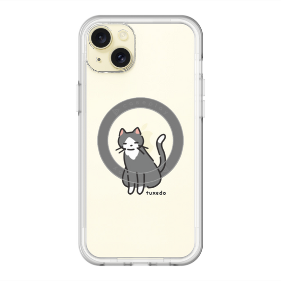 スリムプロテクションプレミアムケース with MagSafe［ オリジナル - CASEPLAYネコ - tuxedo ］
