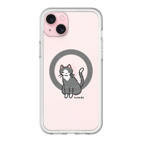 スリムプロテクションプレミアムケース with MagSafe［ オリジナル - CASEPLAYネコ - tuxedo ］