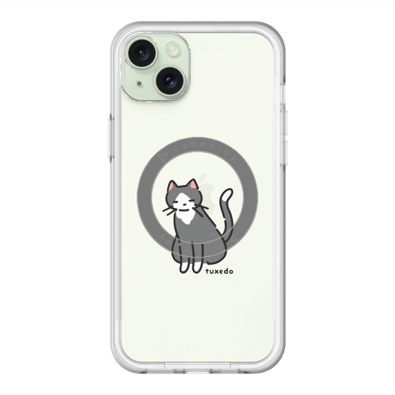スリムプロテクションプレミアムケース with MagSafe［ オリジナル - CASEPLAYネコ - tuxedo ］