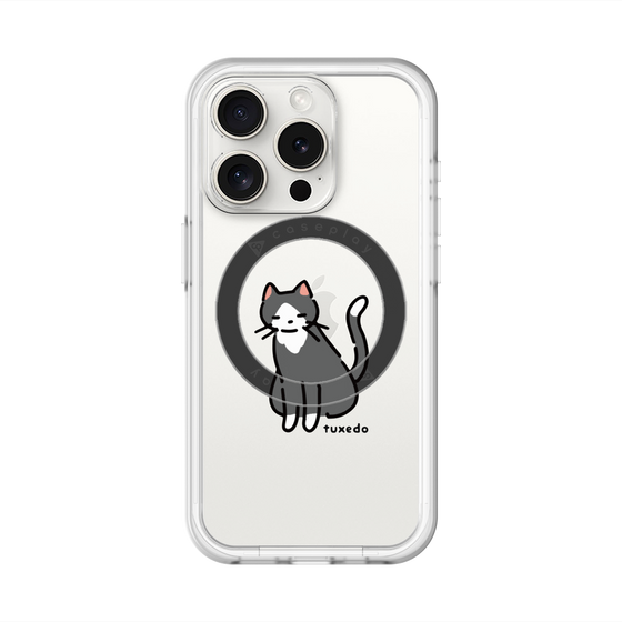 スリムプロテクションプレミアムケース with MagSafe［ オリジナル - CASEPLAYネコ - tuxedo ］
