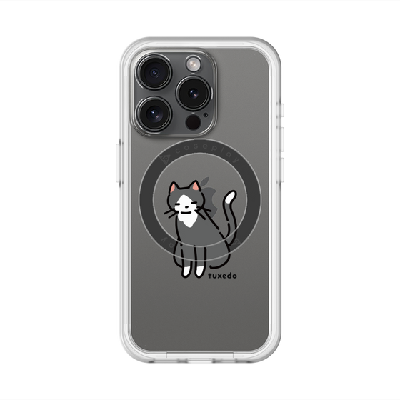 スリムプロテクションプレミアムケース with MagSafe［ オリジナル - CASEPLAYネコ - tuxedo ］