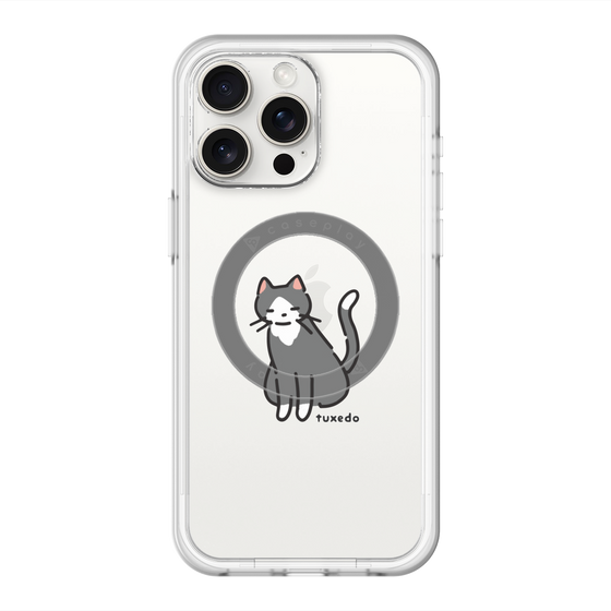 スリムプロテクションプレミアムケース with MagSafe［ オリジナル - CASEPLAYネコ - tuxedo ］