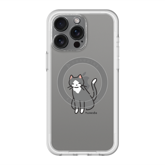スリムプロテクションプレミアムケース with MagSafe［ オリジナル - CASEPLAYネコ - tuxedo ］