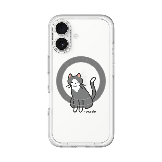 スリムプロテクションプレミアムケース with MagSafe［ オリジナル - CASEPLAYネコ - tuxedo ］
