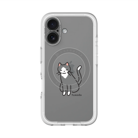 スリムプロテクションプレミアムケース with MagSafe［ オリジナル - CASEPLAYネコ - tuxedo ］