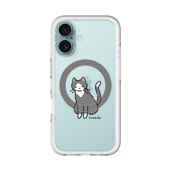 スリムプロテクションプレミアムケース with MagSafe［ オリジナル - CASEPLAYネコ - tuxedo ］