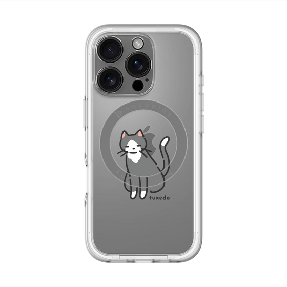 スリムプロテクションプレミアムケース with MagSafe［ オリジナル - CASEPLAYネコ - tuxedo ］