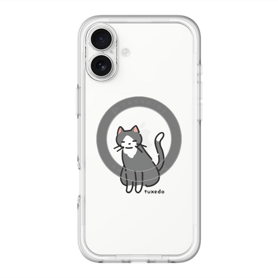 スリムプロテクションプレミアムケース with MagSafe［ オリジナル - CASEPLAYネコ - tuxedo ］