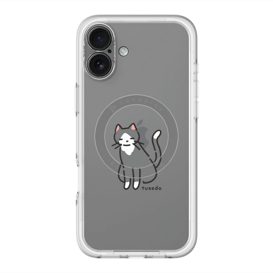 スリムプロテクションプレミアムケース with MagSafe［ オリジナル - CASEPLAYネコ - tuxedo ］