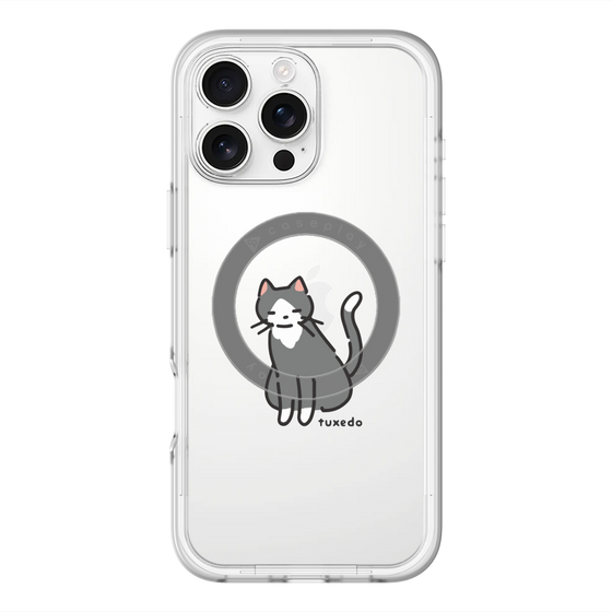 スリムプロテクションプレミアムケース with MagSafe［ オリジナル - CASEPLAYネコ - tuxedo ］