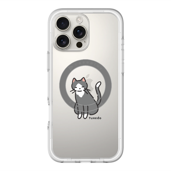 スリムプロテクションプレミアムケース with MagSafe［ オリジナル - CASEPLAYネコ - tuxedo ］