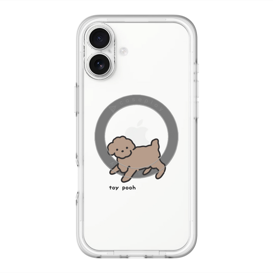 スリムプロテクションプレミアムケース with MagSafe［ オリジナル - CASEPLAYイヌ - toy pooh ］