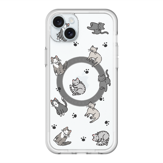 スリムプロテクションプレミアムケース with MagSafe［ オリジナル - CASEPLAYネコ総柄 - color ］