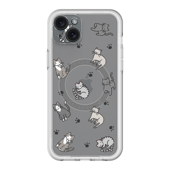 スリムプロテクションプレミアムケース with MagSafe［ オリジナル - CASEPLAYネコ総柄 - color ］
