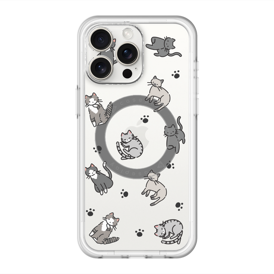 スリムプロテクションプレミアムケース with MagSafe［ オリジナル - CASEPLAYネコ総柄 - color ］