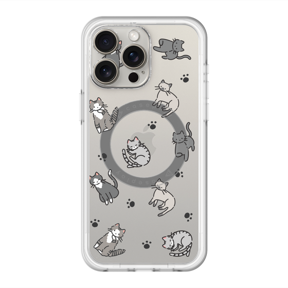 スリムプロテクションプレミアムケース with MagSafe［ オリジナル - CASEPLAYネコ総柄 - color ］