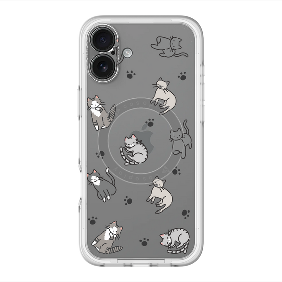スリムプロテクションプレミアムケース with MagSafe［ オリジナル - CASEPLAYネコ総柄 - color ］