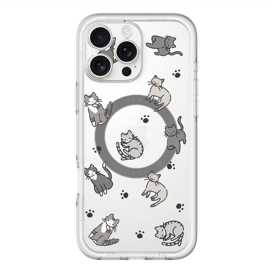 スリムプロテクションプレミアムケース with MagSafe［ オリジナル - CASEPLAYネコ総柄 - color ］
