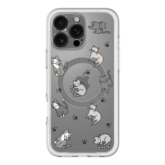 スリムプロテクションプレミアムケース with MagSafe［ オリジナル - CASEPLAYネコ総柄 - color ］