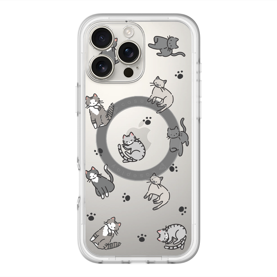スリムプロテクションプレミアムケース with MagSafe［ オリジナル - CASEPLAYネコ総柄 - color ］
