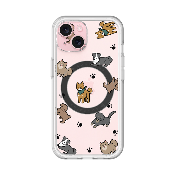 スリムプロテクションプレミアムケース with MagSafe［ オリジナル - CASEPLAYイヌ総柄 - color ］