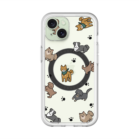 スリムプロテクションプレミアムケース with MagSafe［ オリジナル - CASEPLAYイヌ総柄 - color ］