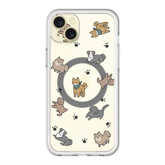 スリムプロテクションプレミアムケース with MagSafe［ オリジナル - CASEPLAYイヌ総柄 - color ］