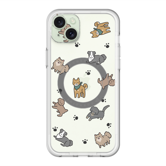 スリムプロテクションプレミアムケース with MagSafe［ オリジナル - CASEPLAYイヌ総柄 - color ］