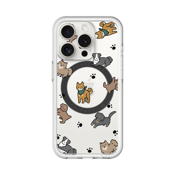 スリムプロテクションプレミアムケース with MagSafe［ オリジナル - CASEPLAYイヌ総柄 - color ］