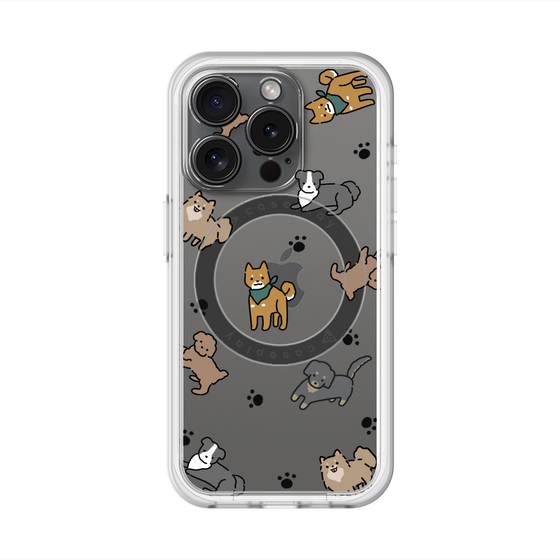 スリムプロテクションプレミアムケース with MagSafe［ オリジナル - CASEPLAYイヌ総柄 - color ］
