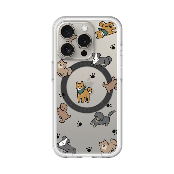 スリムプロテクションプレミアムケース with MagSafe［ オリジナル - CASEPLAYイヌ総柄 - color ］