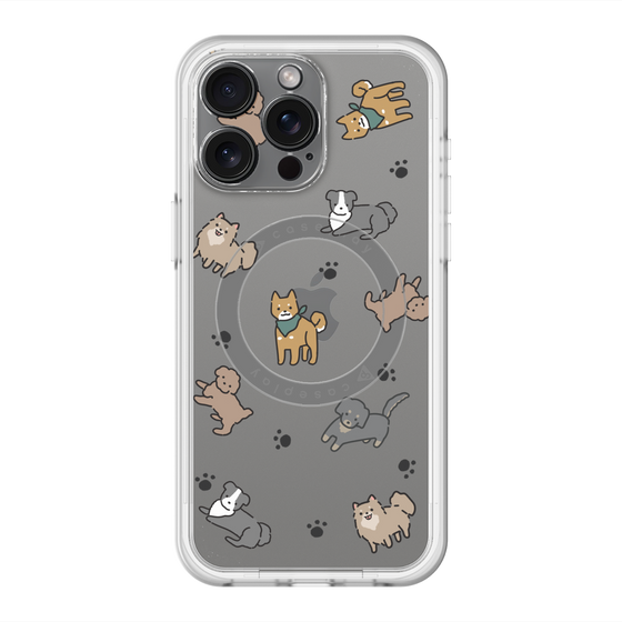 スリムプロテクションプレミアムケース with MagSafe［ オリジナル - CASEPLAYイヌ総柄 - color ］