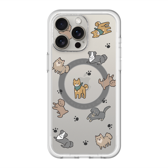 スリムプロテクションプレミアムケース with MagSafe［ オリジナル - CASEPLAYイヌ総柄 - color ］