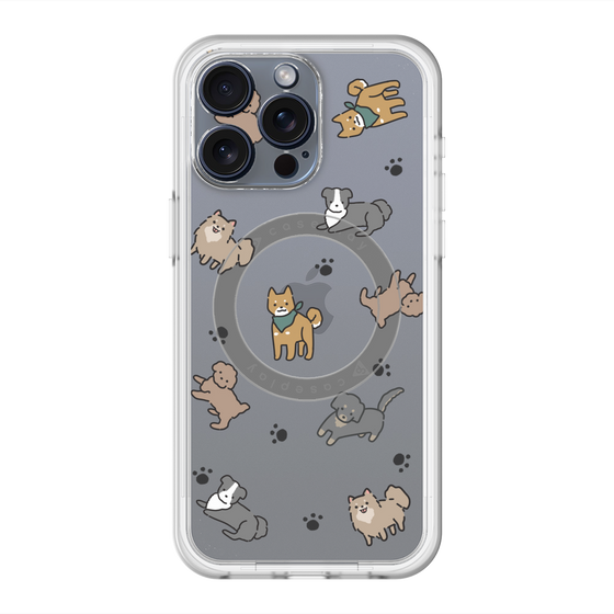 スリムプロテクションプレミアムケース with MagSafe［ オリジナル - CASEPLAYイヌ総柄 - color ］