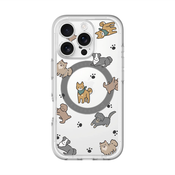 スリムプロテクションプレミアムケース with MagSafe［ オリジナル - CASEPLAYイヌ総柄 - color ］