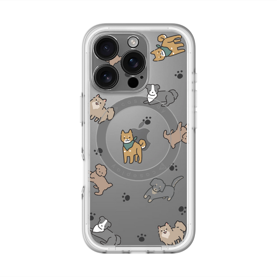 スリムプロテクションプレミアムケース with MagSafe［ オリジナル - CASEPLAYイヌ総柄 - color ］