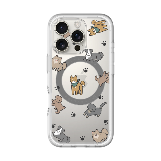 スリムプロテクションプレミアムケース with MagSafe［ オリジナル - CASEPLAYイヌ総柄 - color ］