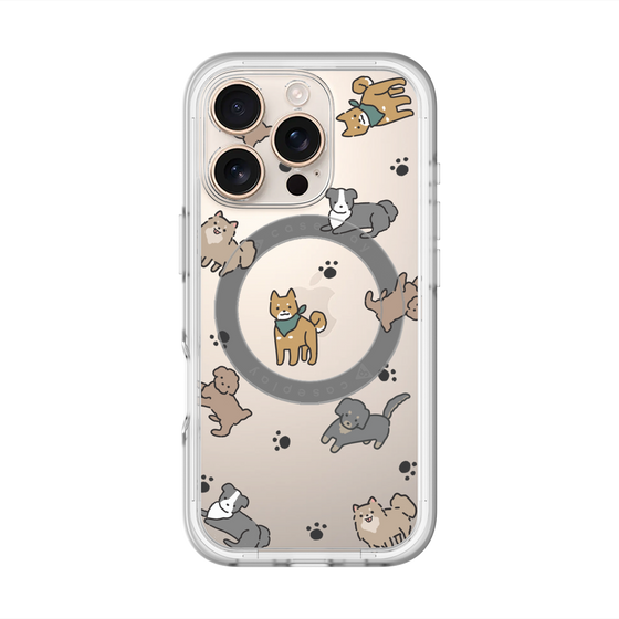 スリムプロテクションプレミアムケース with MagSafe［ オリジナル - CASEPLAYイヌ総柄 - color ］