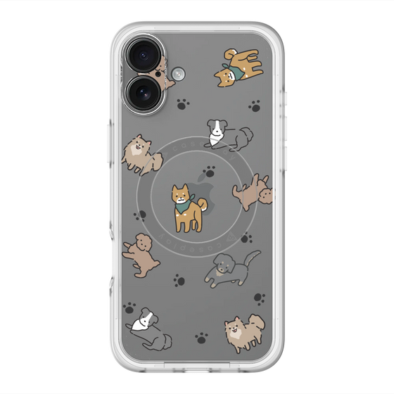 スリムプロテクションプレミアムケース with MagSafe［ オリジナル - CASEPLAYイヌ総柄 - color ］