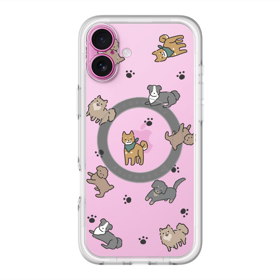 スリムプロテクションプレミアムケース with MagSafe［ オリジナル - CASEPLAYイヌ総柄 - color ］