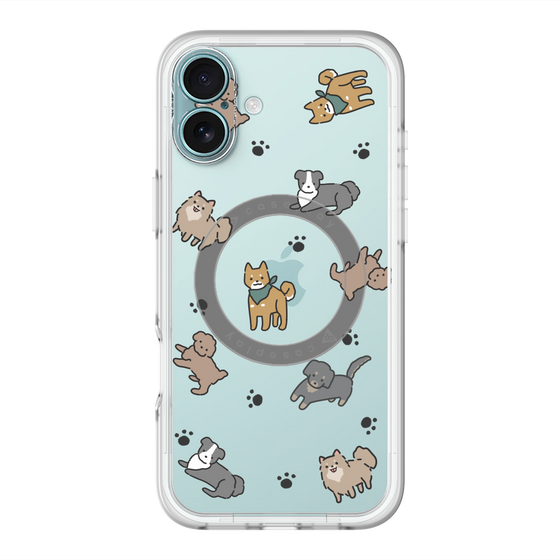 スリムプロテクションプレミアムケース with MagSafe［ オリジナル - CASEPLAYイヌ総柄 - color ］