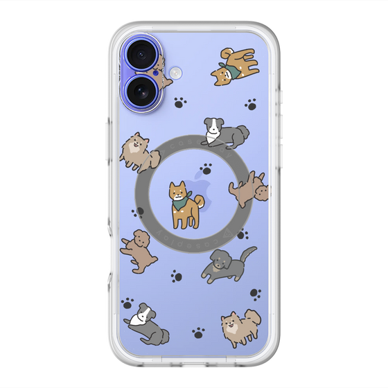 スリムプロテクションプレミアムケース with MagSafe［ オリジナル - CASEPLAYイヌ総柄 - color ］