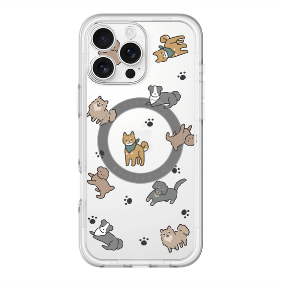 スリムプロテクションプレミアムケース with MagSafe［ オリジナル - CASEPLAYイヌ総柄 - color ］