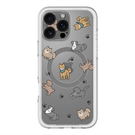 スリムプロテクションプレミアムケース with MagSafe［ オリジナル - CASEPLAYイヌ総柄 - color ］