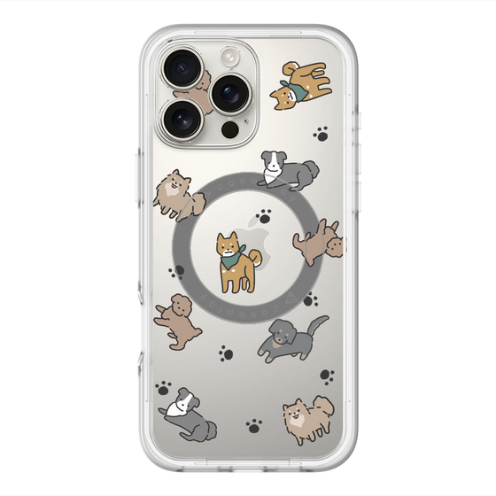 スリムプロテクションプレミアムケース with MagSafe［ オリジナル - CASEPLAYイヌ総柄 - color ］