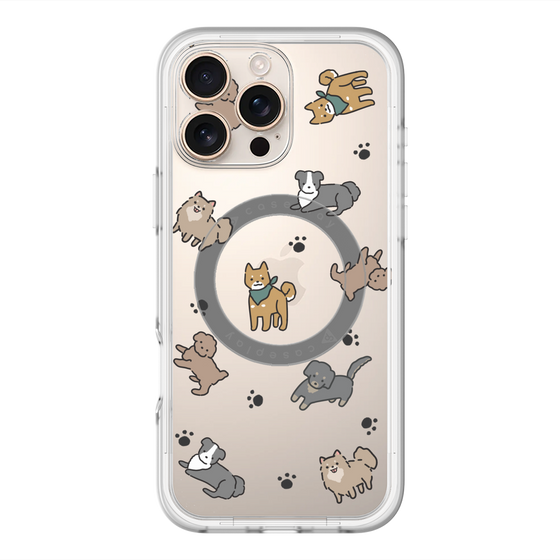 スリムプロテクションプレミアムケース with MagSafe［ オリジナル - CASEPLAYイヌ総柄 - color ］