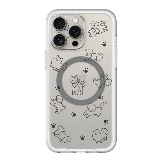 スリムプロテクションプレミアムケース with MagSafe［ オリジナル - CASEPLAYイヌ総柄 - black ］