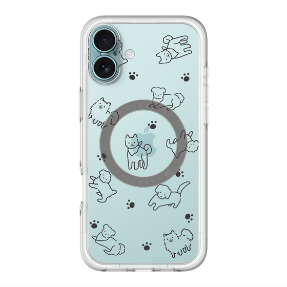 スリムプロテクションプレミアムケース with MagSafe［ オリジナル - CASEPLAYイヌ総柄 - black ］